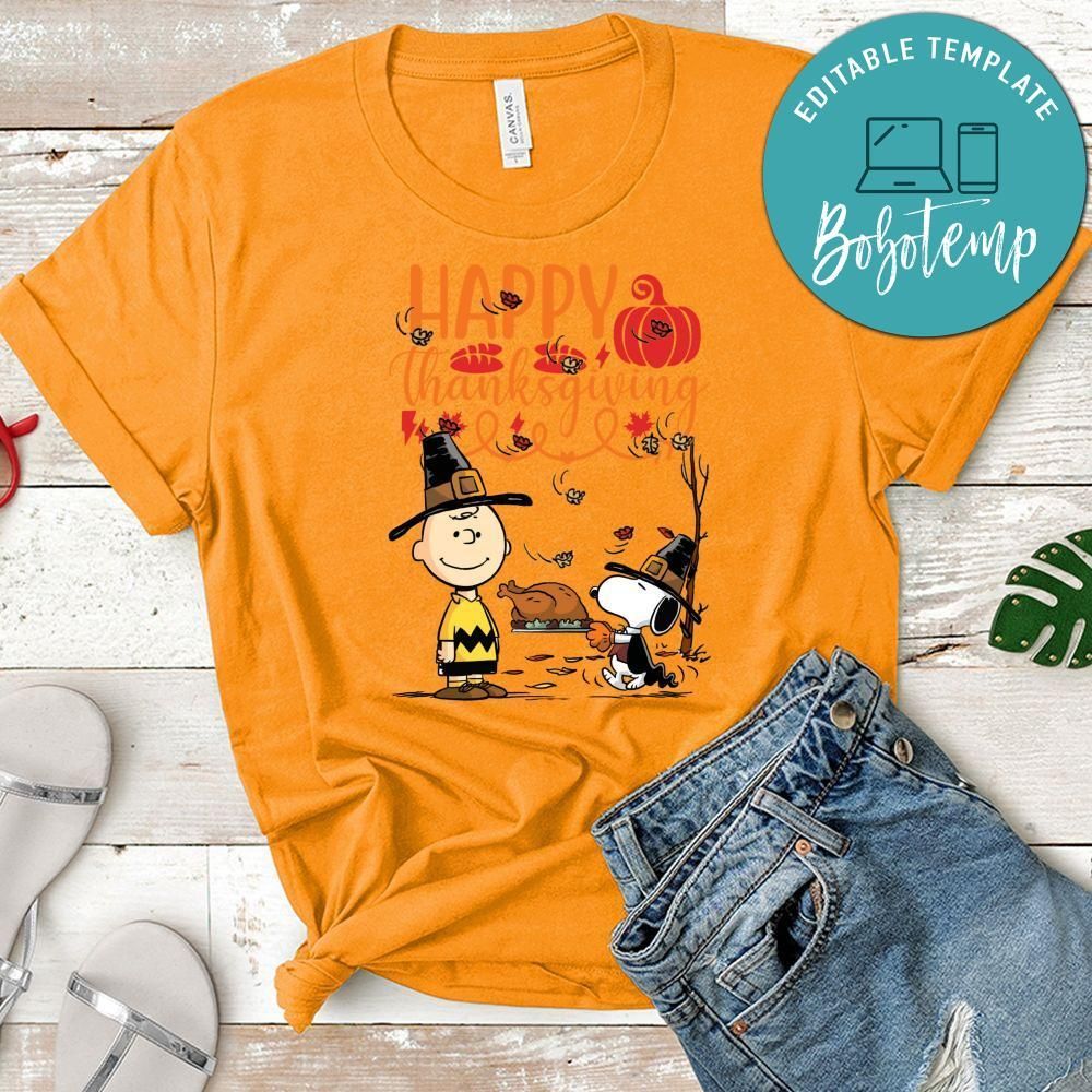 Happy Thanksgiving Shirt, Charlie Brown and Snoopy Shirt