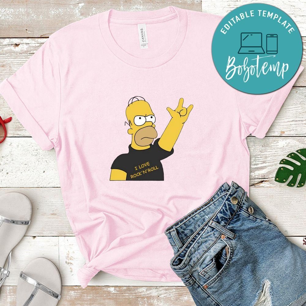 Homer Simpson I Love Rock'N'Roll Shirt