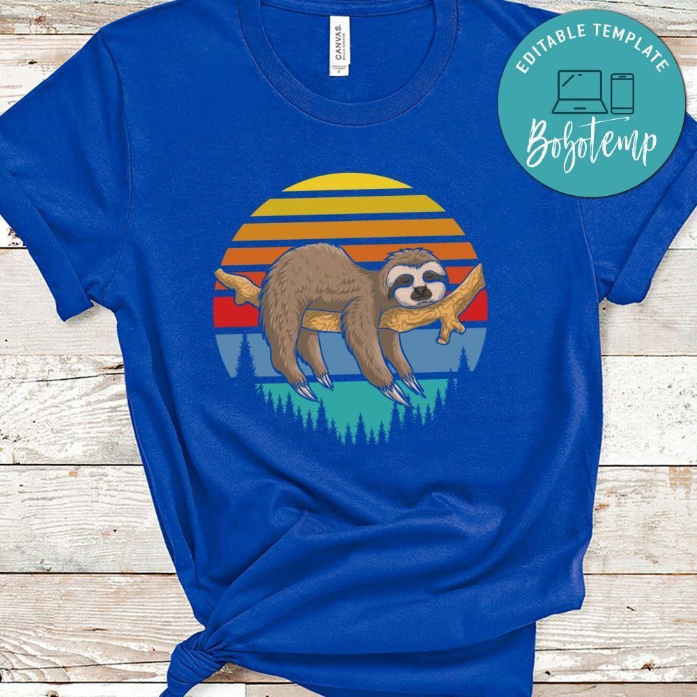 lazzy sloth retro sunset Shirt