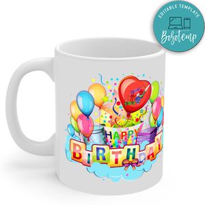 Happy Birthday Typography No6 Mug