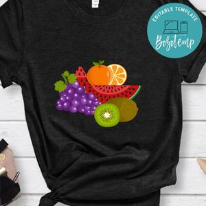 Veggies Tropical Fruit Summer Fruit Watermelon Kiwi Oranges Grapes Shirt