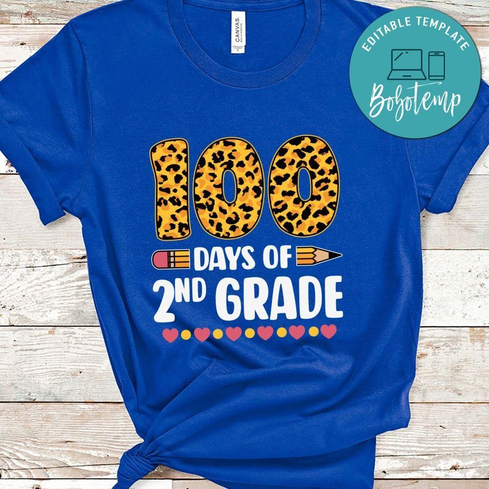 100 Days of Second Grade Teacher Leopard Shirt