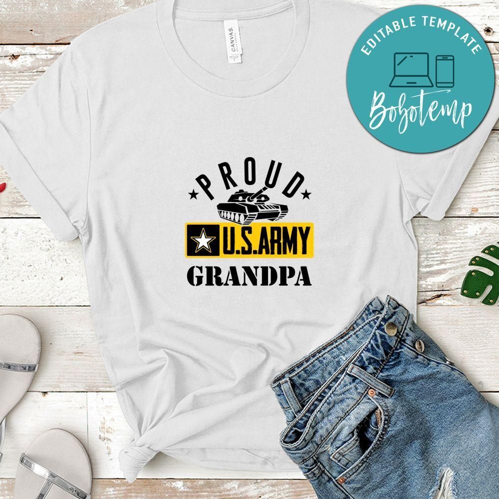 Proud U.S.Army Grandpa With Tank Shirt
