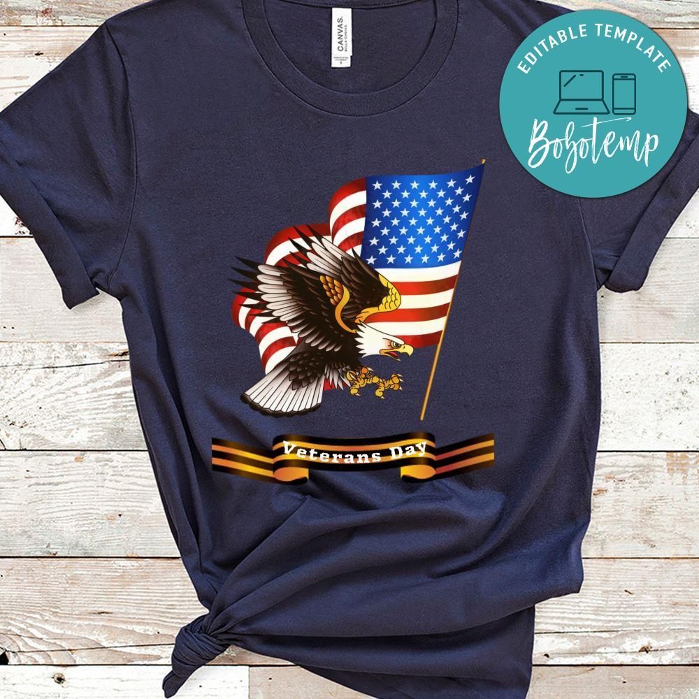 Veteran Day Eagle American Flag Tshirt