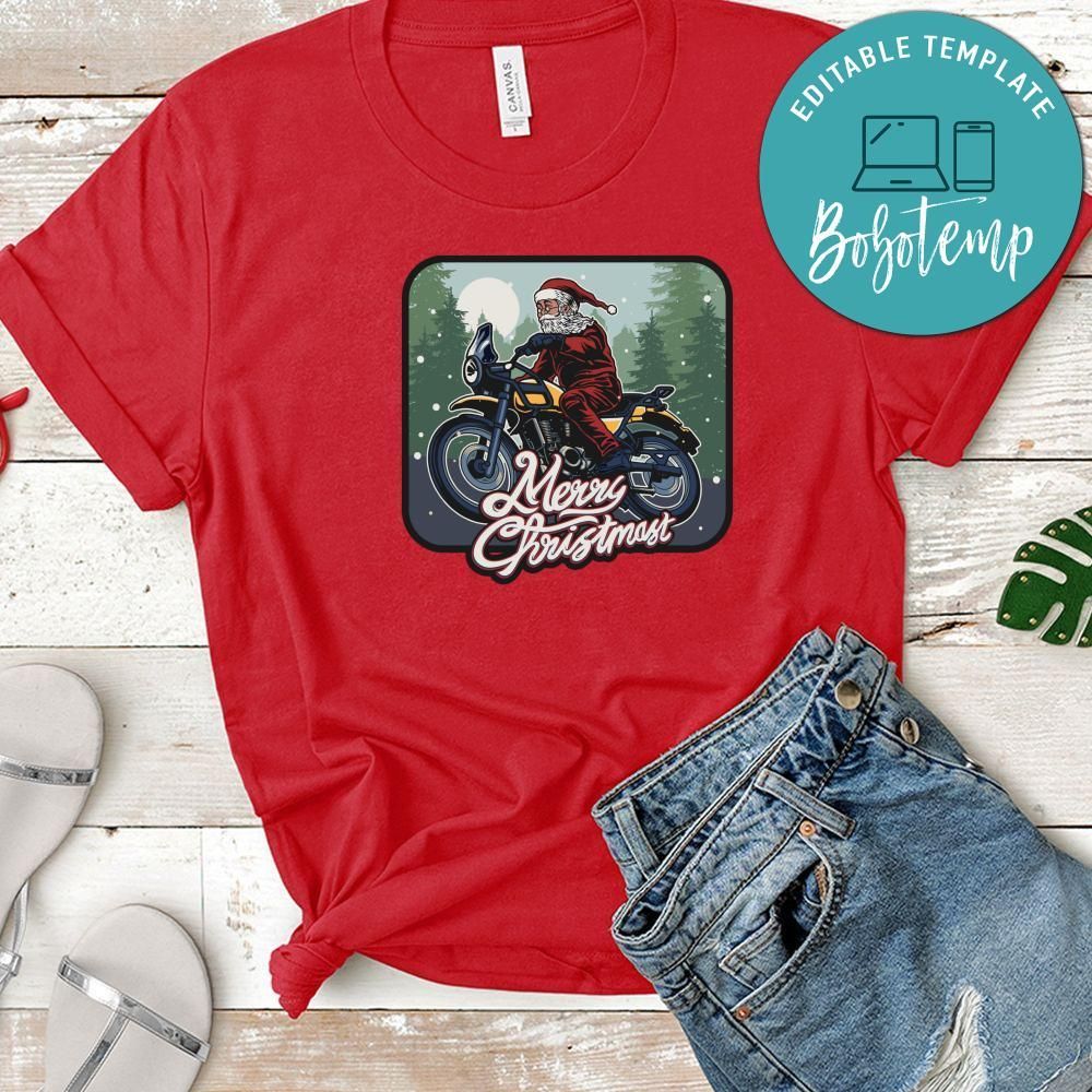 Merry Christmas, Christmas Santa Claus Riding Motorcycle Shirt
