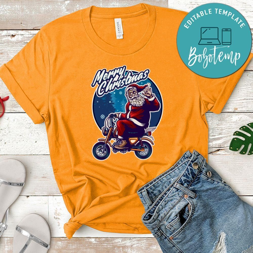 Merry Christmas, Santa Claus Riding Motorcycle Bag Merchandise Shirt