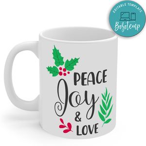 Merry Christmas, Peace Joy & Love Mug