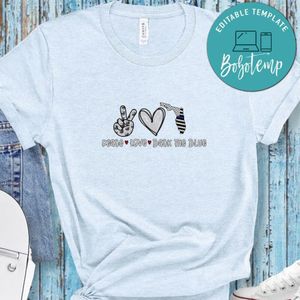 Florida Back the Blue Peace Heart Love Shirt