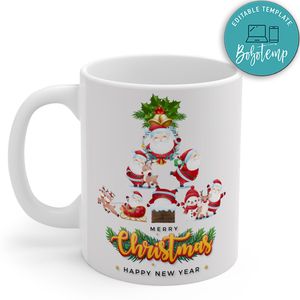 Merry Christmas And Happy New Year, Cute Santa Claus For Christmas Day Mug