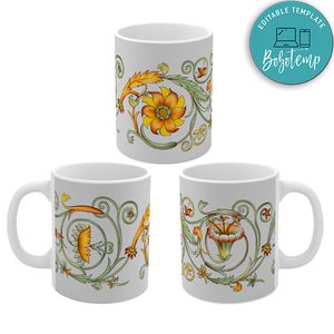 Abstract Flower Mug