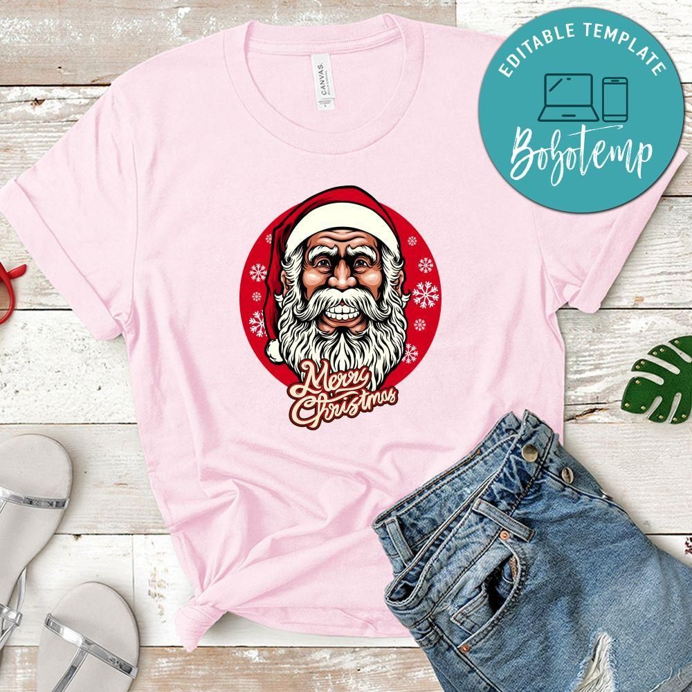 Merry Christmas Smiley Santa Claus Mascot With Ornaments Shirt
