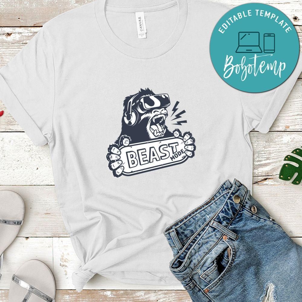 Gamer Beast Mode White Shirt