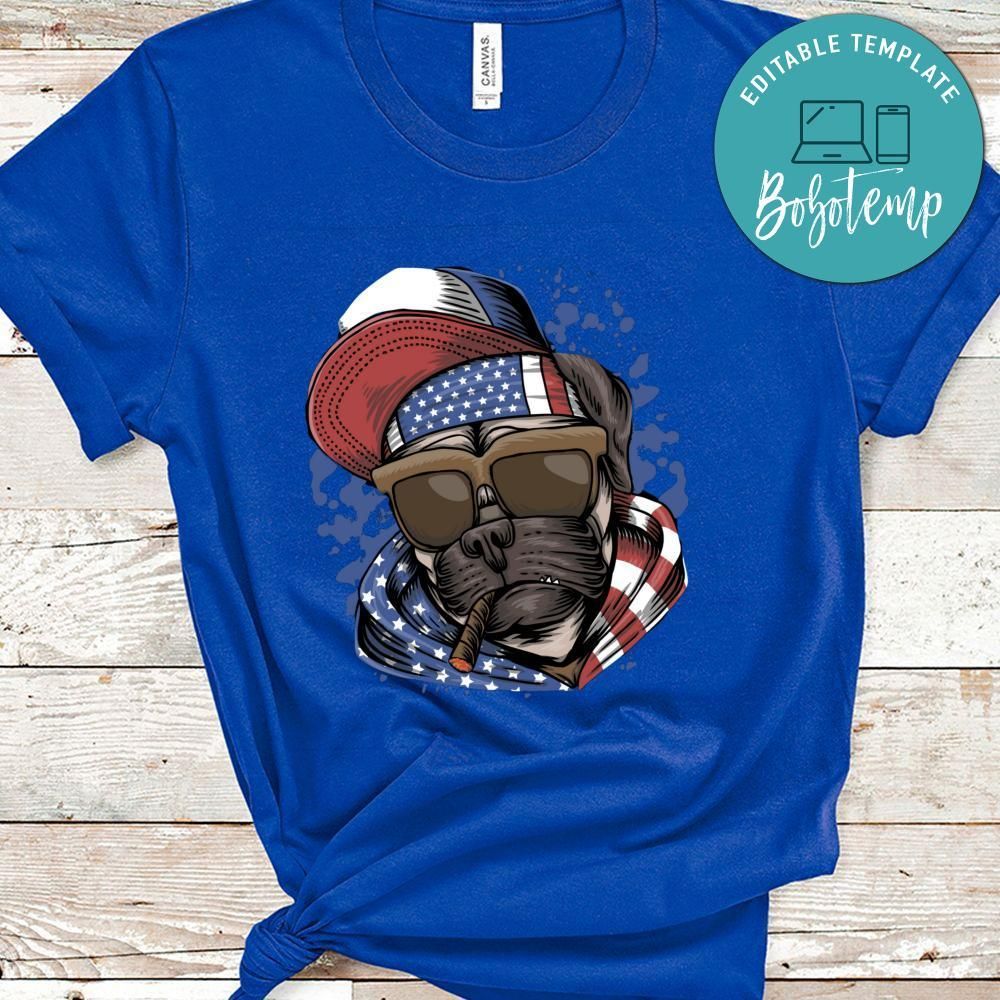 Pug Dog Usa Shirt