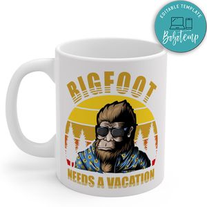 Bigfoot Vacation Sunset Mug