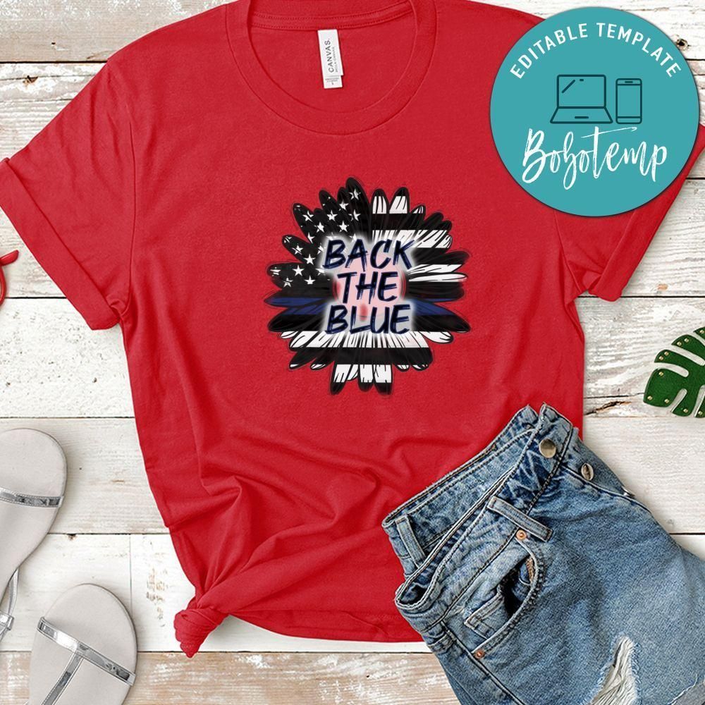 Back the Blue Rustic Sunflower Shirt