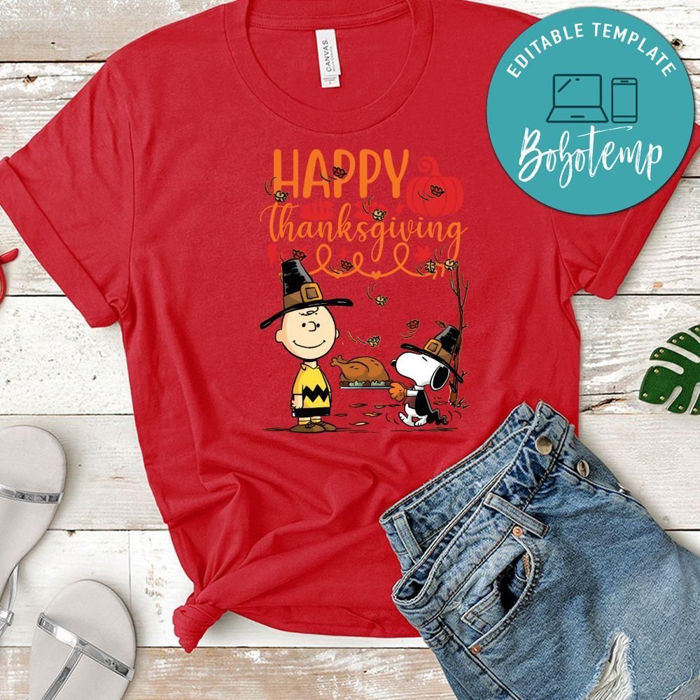 Happy Thanksgiving Shirt, Charlie Brown and Snoopy Shirt