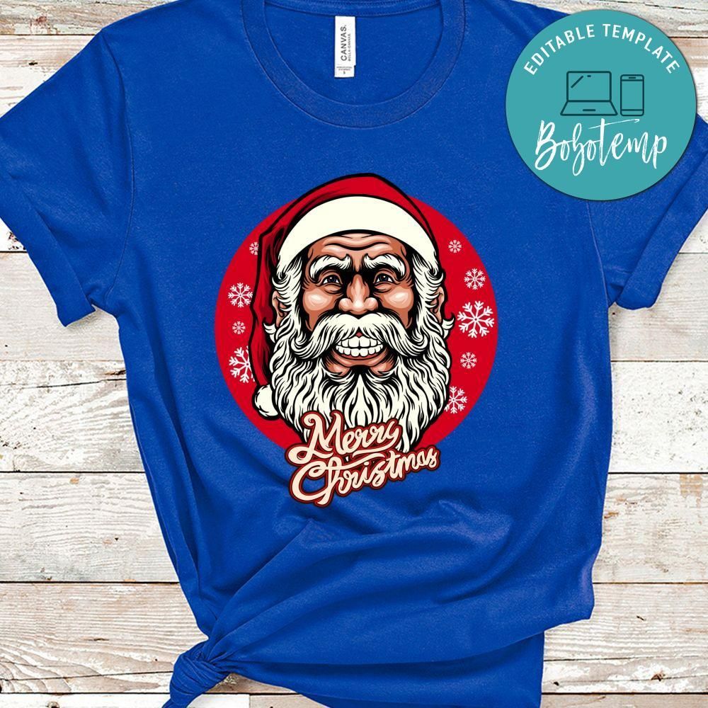 Merry Christmas Shirt, Smiley Santa Claus Mascot With Ornaments Shirt