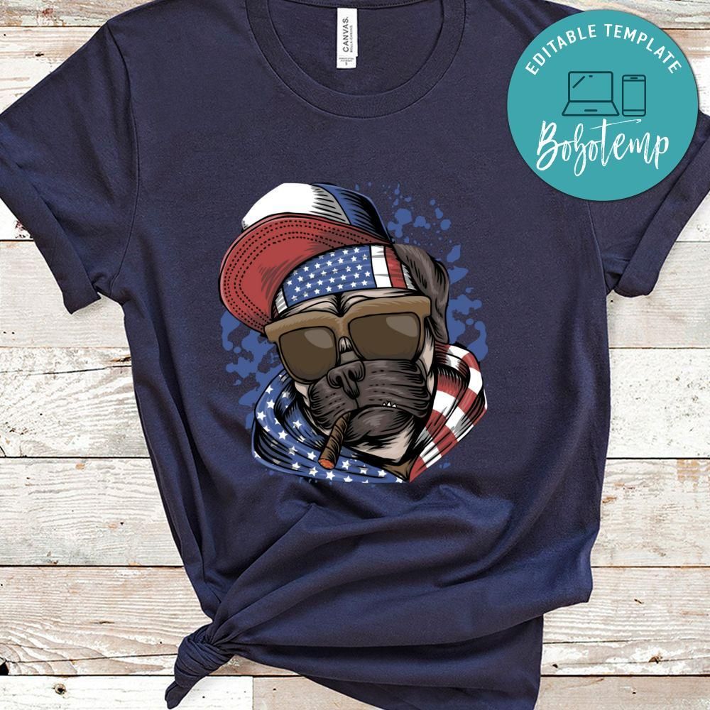 Pug Dog Usa Shirt