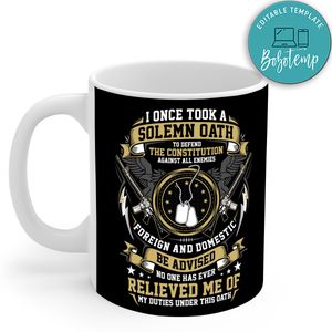 Solemn Oath illustration American Veteran Mug