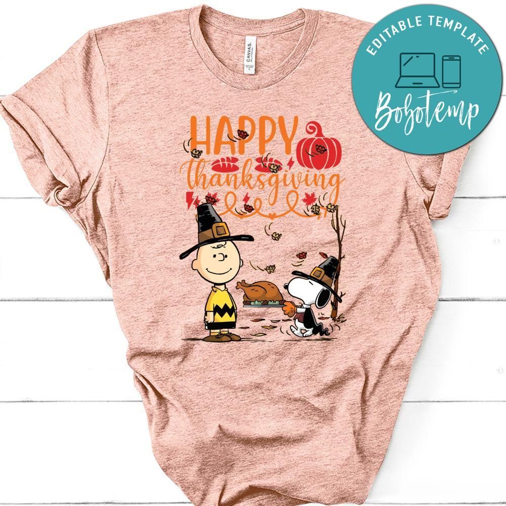 Happy Thanksgiving Shirt, Charlie Brown and Snoopy Shirt