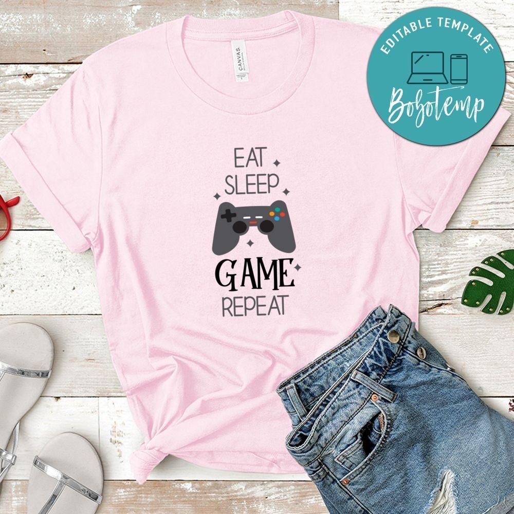 Eat Sleep Game Repeat Tshirt