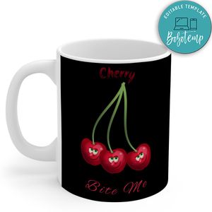 Cherry Mug - Bite Me - Funny Fruit Gift Mug