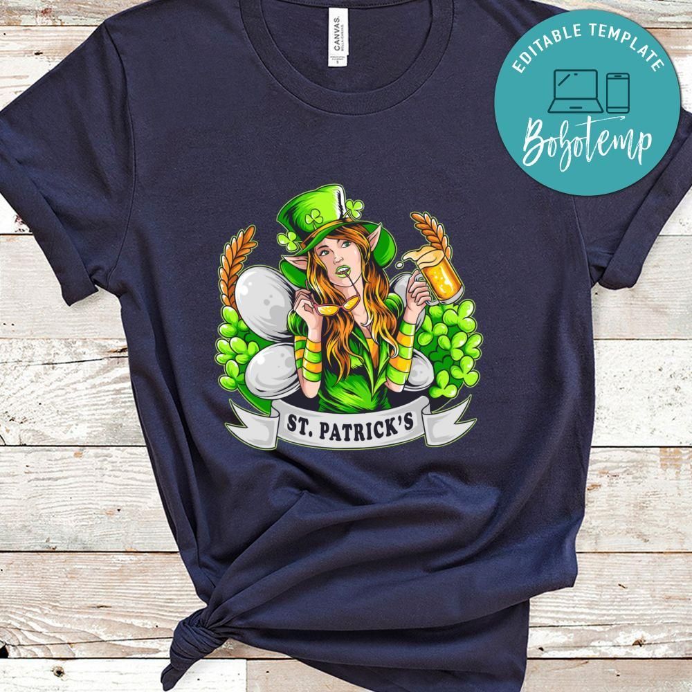 St.Patrick's Day The Beautiful Fairy Brings A Beer Shirt