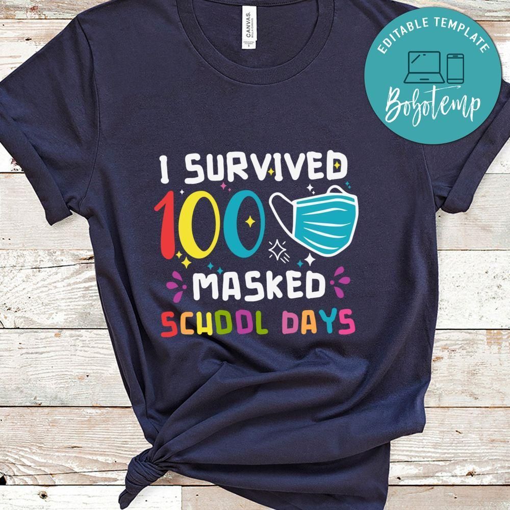 Masked 100 Days School Teacher Student Shirt