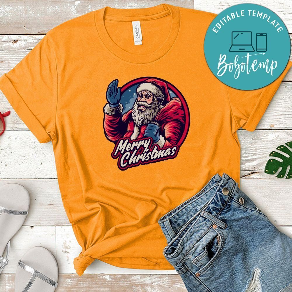 Santa Claus Merry Christmas With Bag Shirt