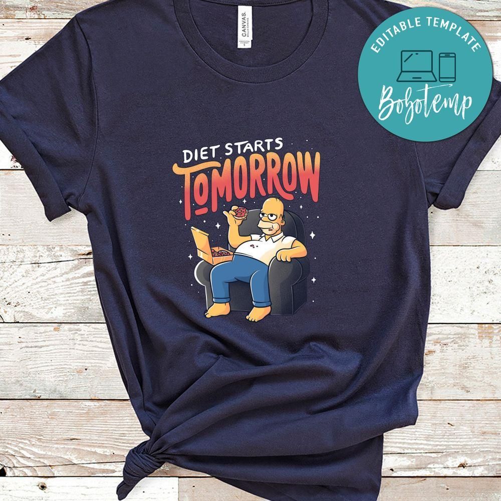 Homer Simpson Diet Starts Tomorrow Shirt