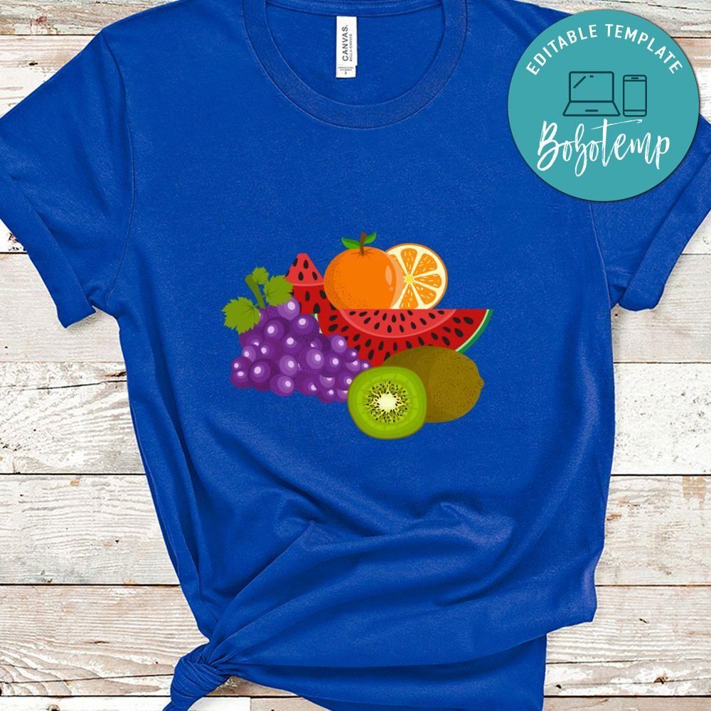 Veggies Tropical Fruit Summer Fruit Watermelon Kiwi Oranges Grapes Shirt