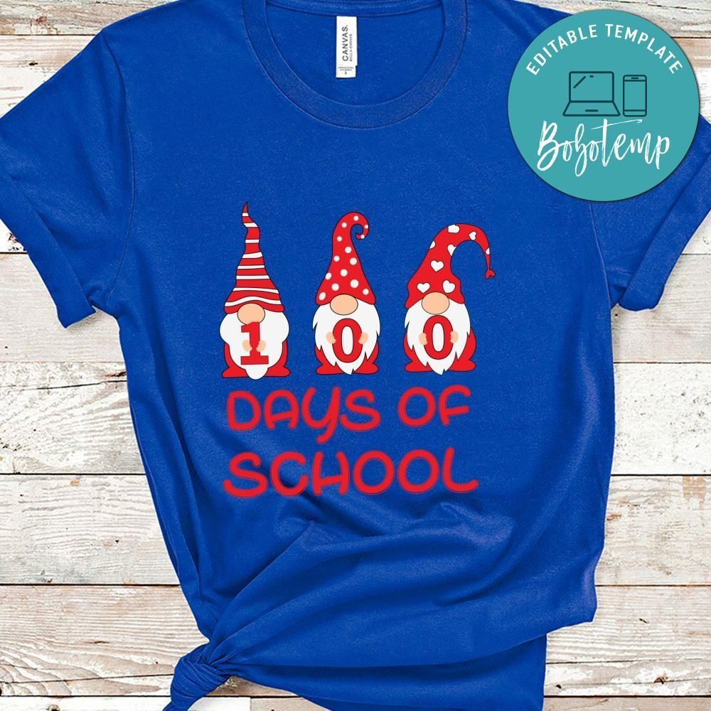 Gnomes 100 Days of School 100th Day Shirt