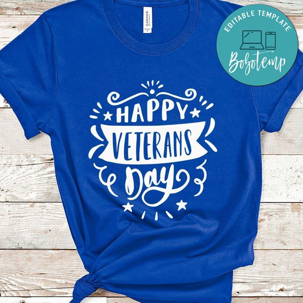 Happy Veteran Day Black T-shirt