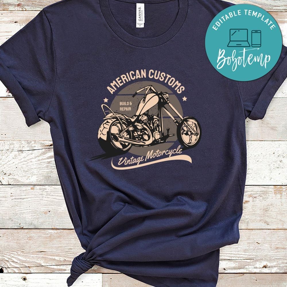 American Customs Build & Repair Vintage Motorcycle Shirt