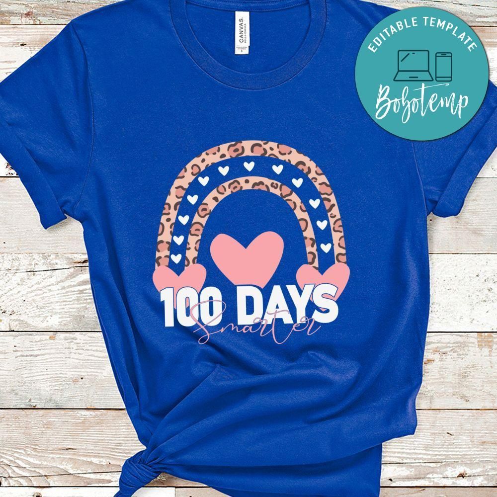 Happy 100th Day School Rainbow Leopard Shirt