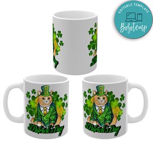 Orange Cat St.Patrick's Day Green Cute Holiday Celebration Mug