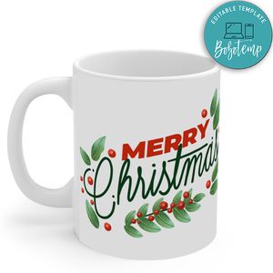 Merry Christmas Typography No26 Mug