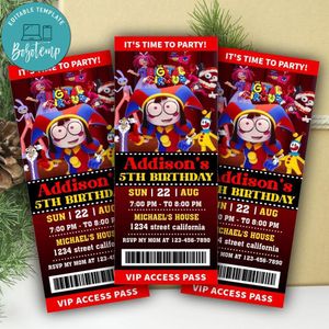 Digital Circus Ticket Invitation Customizable Template Instant Download