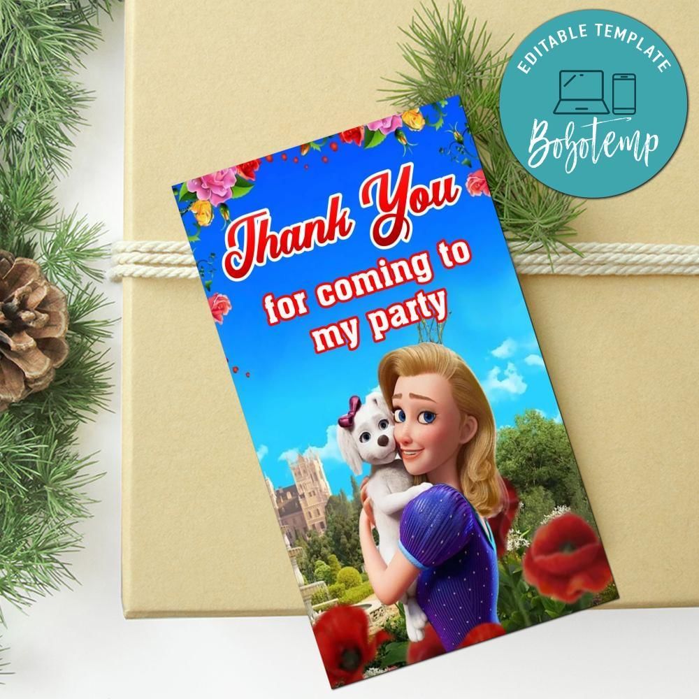 The Proud Princess Thank You Tag Customizable Template To Print At Home Instant Download