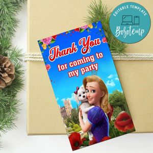 The Proud Princess Thank You Tag Customizable Template To Print At Home Instant Download