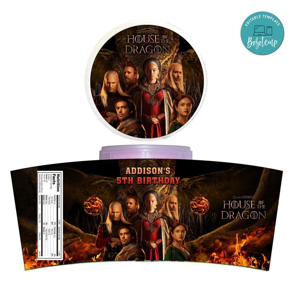 House Of The Dragon Cotton Candy Label Template To Print At Home Instant Download