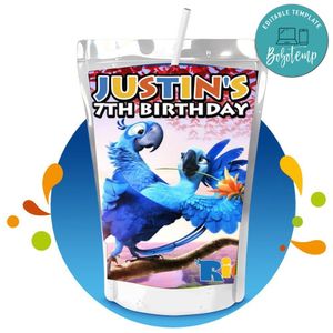Rio Capri Sun Birthday Labels Digital File Printable Instant Download