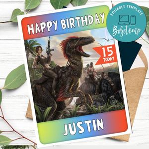 ARK Survival Evolved Personalized Birthday Card