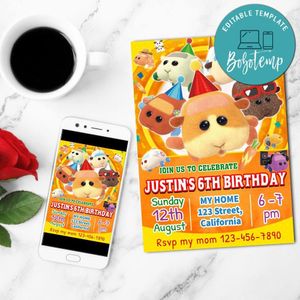 Puipui molcar Birthday Flyer Customizable Template to Print at Home Instant Download