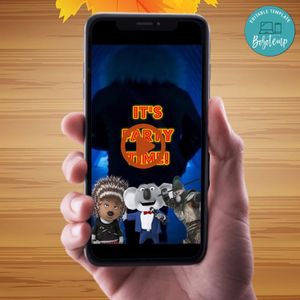 Sing 2 Birthday Video Invitation Digital Template Customizable Instant Download