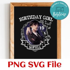 Wednesday Birthday PNG file template