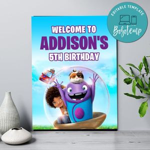 Boov Birthday Welcome Sign Digital File Printable Instant Download