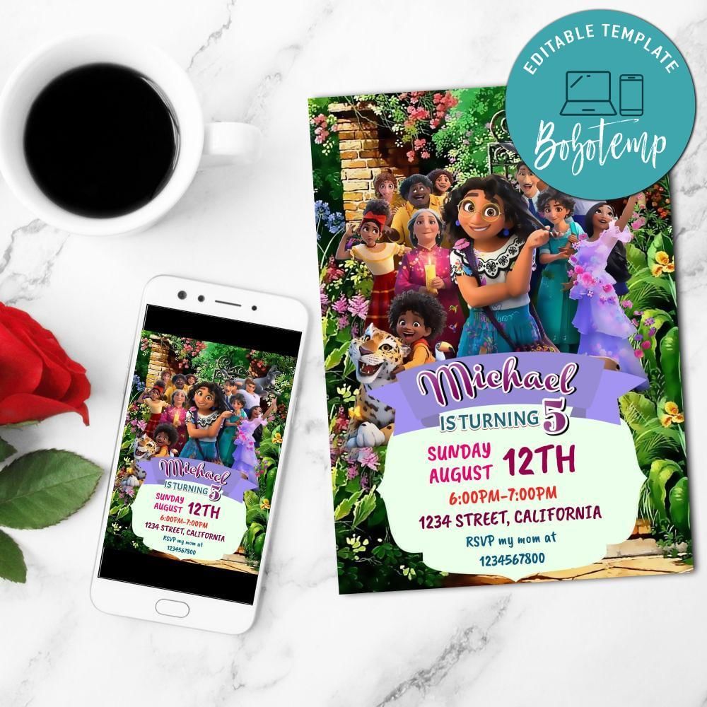 Encato Birthday Mobile Invite Customizable Template Instant Download