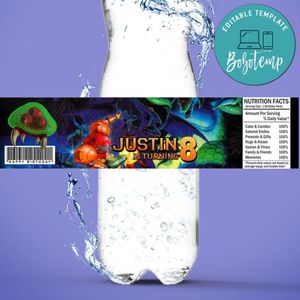 Super Metroid Birthday Water Bottle Label Template to Print at Home Instant Download