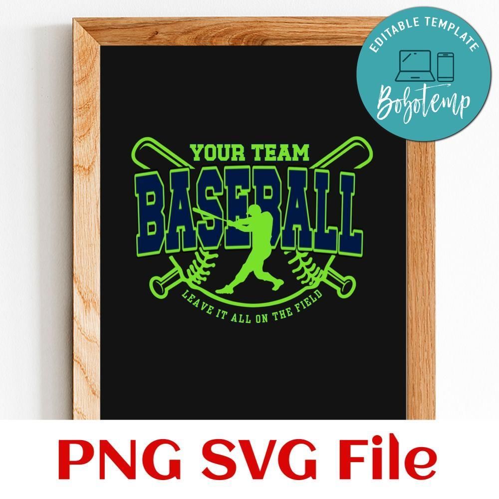 Baseball Team 6 customizable shirt design template